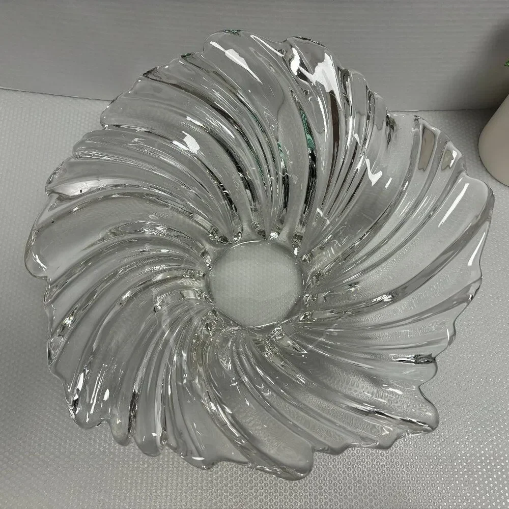 MIKASA BELE EPOCHE Swirl, Contemporary Style Art Glass, Large Centerpiece Bowl